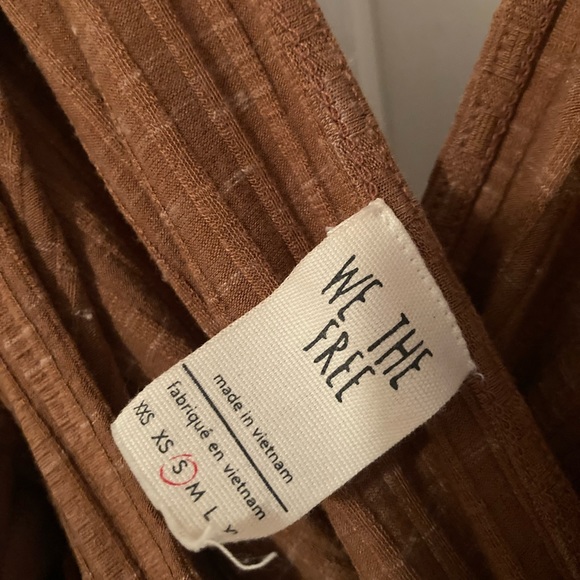 Free People East Coast Copper Long Sleeve Wrap Top - Picture 2 of 5